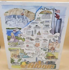 Puzzle Mappa di Stato Atlanta 1978 vintage di Milo Ribas 18"x24" 550+PC - Foto 1 di 4
