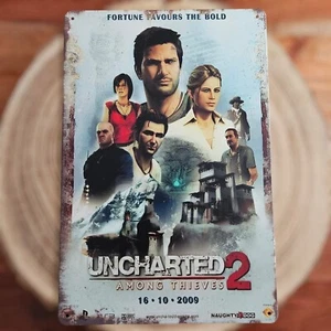 🍀 Blechschild Metallschild Gaming Uncharted 2 Nathan Drake Tin Sign - Bild 1 von 2