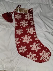 Cupcakes und Kaschmir Strick rot weiß Schneeflocke Streifen Weihnachten Strumpf 22" Neu mit Etikett - Bild 1 von 2