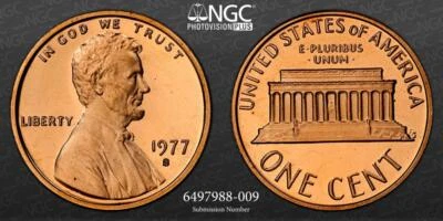 1977 S LINCOLN CENT PROOF 1C PF69 RD ULTRA CAMEO NGC Photo Vision® Plus SKU 3122 - Image 1 of 4