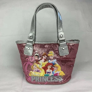 disney princesses kids girls souvenir tote handbag rose pink glam sparkle NWOT - Picture 1 of 6