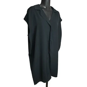Madison Shirt Dress Womens L Black Sleeveless Hi-Low Hem Collared Pullover - Picture 1 of 13