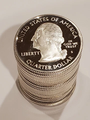 Proof Silver Washington State Quarter 1/2 Roll 20 Coins 90% MIXED YEAR Gem BU Cover