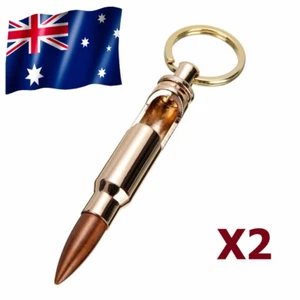 x2 Keyring Bullet Bottle Opener Beer Ammo Novelty 50 Gun Ammunition Caliber - Picture 1 of 6