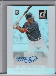 2015 PANINI DONRUSS #26 MICHAEL TAYLOR AUTOGRAPH ROOKIE REFRACTOR NATIONALS 4135 - Picture 1 of 1