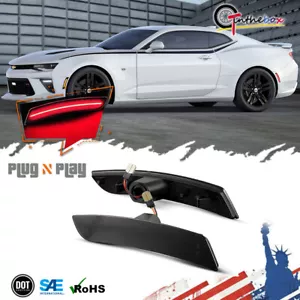 2X Luces LED rojas para parachoques trasero ahumado para Chevy Camaro 2016-2023 - Imagen 1 de 14