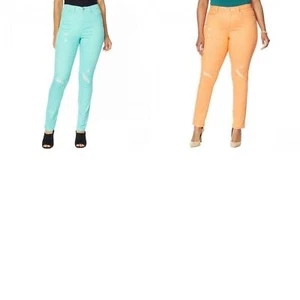 nWT DG2 By Diane Gilman Virtual Stretch Destructed Skinny Jean. 696856-Plus 18W - Picture 1 of 20