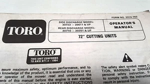 Toro 1992 72" unidades de corte manual del operador - Imagen 1 de 2