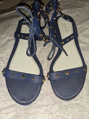 Melissa + Jason Wu Navy Blue Artemis Studded Rubber Jelly Sandals Size 6 Pre-Own - Image 1 of 4