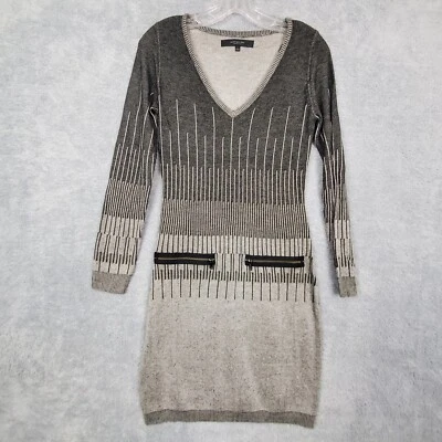 Nuevo sin etiquetas Vestido Marc New York Mujer Bodycon Talla Pequeña Gris Cuello en V Acrílico Sexy Foto 1 de 4