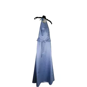 Bridesmaid Prom Formal Elegant Dress Blue Halter Sz 4 Multi & 1 Plus Sz See Disc - Picture 1 of 13