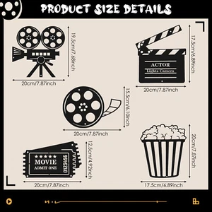 5Pcs Metal Movie Theater Decor Creative Cinema and Popcorn Wall Art Movie leOwT+ - Picture 1 of 11