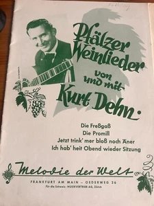Noten Rarität 1959 Pfälzer Weinlieder Kurt Dehn für Klavier - Bild 1 von 3