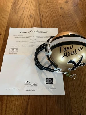 Deuce McAllister Signed New Orleans Saints Mini Helmet Autographed JSA LOA - Image 1 of 3