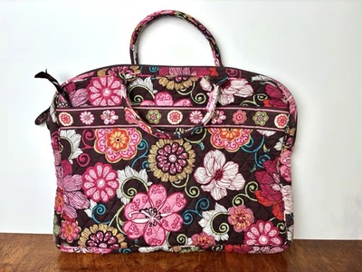 Vera Bradley Dark Brown Quilted Floral Laptop Bag - Image 1 of 4