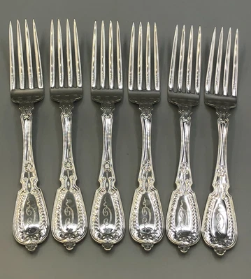 Armor by Tiffany & Co. Sterling Silver set of 6 Dinner Forks 7.75" - Image 1 of 4