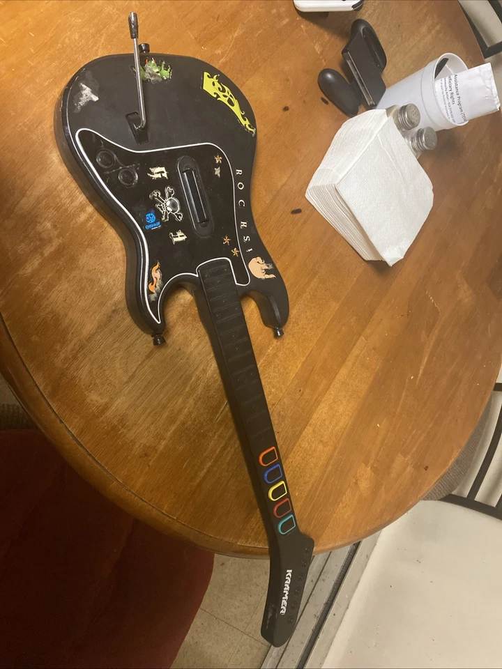 Guitar Hero Kramer Striker Red Octane Wireless for PS2 Black, No Dongle Pick Up - Image 1 of 1