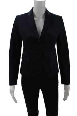 Blazer Ann Taylor Mujer Texturizado Manga Larga Forrado con Botones Azul Marino Talla 0 Foto 1 de 4
