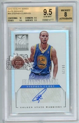 Stephen Curry 2012 Elite Series Signings Autograph Card #44 8/25 BGS 9.5 AUTO 8 - Image 1 of 2