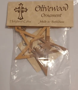 HolyLand Gifts Ornamento in legno di ulivo NUOVO in confezione Made in Betlemme - Foto 1 di 1