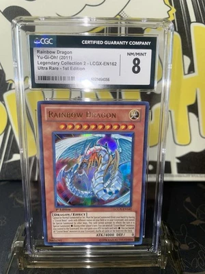 2011 Yugioh Legendary Collection 2 Rainbow Dragon UR 1st Ed - CGC 8 - Image 1 of 4
