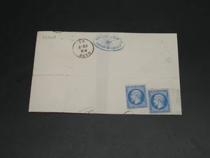 Frankreich 1862 Teil Faltbrief ungewöhnliche Perfs auf Briefmarken *23267 - Bild 1 von 2