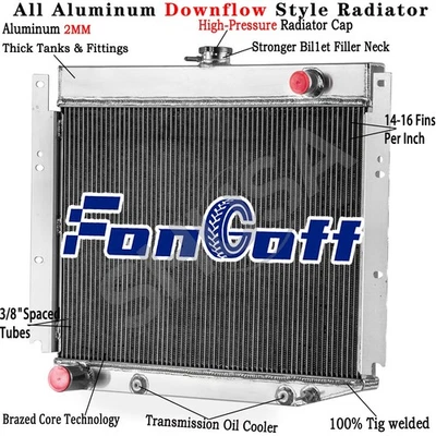 3Row Aluminum Radiator for 69-71 Dodge D100 D200 D300/W100,W200 W300 Pickup 6.3L - Image 1 of 4