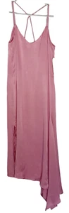 Zara Pink Satin Slip Dress Strap Camisole extended Train & Slit Size Womens XS - Picture 1 of 6