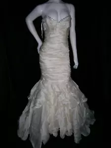 Ines di Santos Brigitte Wedding Dress 6 Silk Ivory Mermaid Ruched Layers $8,360 - Picture 1 of 14