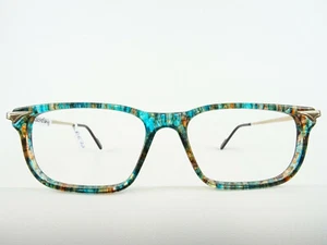 BENETTON Markenbrille große eckige Brillenfassungen blau-braune Brille Gr. M - Picture 1 of 5