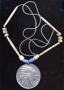 1844 Native American Fort Union Pelz Trade Era Anhänger Halskette - Bild 1 von 3