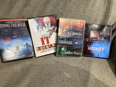Stephen King Movie DVD Lot of 4 Cases, One has Multiple, It, Misery, Ridin Bulle - Image 1 of 2