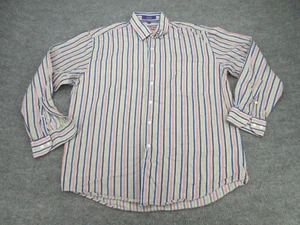 Alan Flusser Hemd Herren Large Mehrfarbig Gestreift Langarm Knopfleiste Erwachsene L - Bild 1 von 10