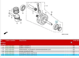 Bearing Bench 28x72x18 Cod.91002KGA900 Steel - Picture 1 of 1