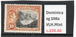 Dominica GV1 1938-47 10er Jahre. Schwarz & Braun-Orange SG 108A VLH.Neuwertig - Bild 1 von 2