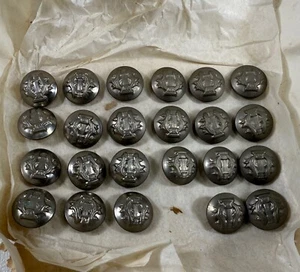 Waterbury Button Co Lote 23 Banda de Marcha de Música Tono Plateado Botones de Latón 5/8" - Imagen 1 de 3