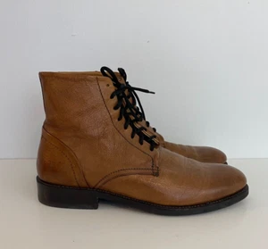 Botas con cordones Frye Corey para hombre 9,5 coñac cuero marrón 3480207-COG - Imagen 1 de 9