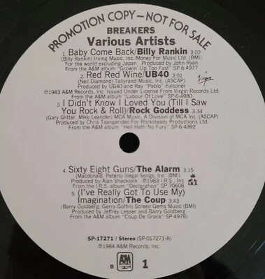 BREAKERS SPECIAL COLLECTION A&M ARTISTS SP-17271 12" VINYL SIMPLE MINDS UB40 - Image 1 of 4