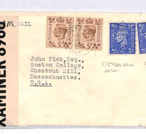 GB KGVI PERFIN *CP* Cover OXFORD UNIVERSITY USA Boston College 1942 WW2 YK337 - Photo 1 sur 10