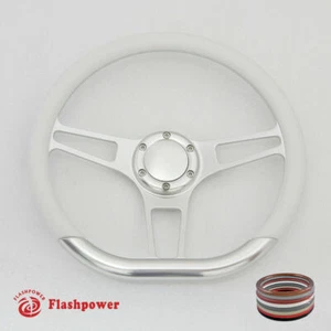 Volante Billet 14" tipo D blanco medio envoltura GMC Trucks Cutlass - Imagen 1 de 10