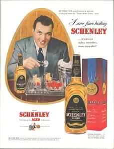 1949 Ed Sullivan Schenley Whiskey PRINT AD TV celebrity Introduced the BEATLES - Picture 1 of 2