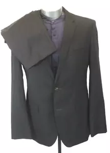 mens black micro check Hugo Boss 2pc Pant Suit keys 5 shaft 2 all season 42 L - Picture 1 of 15
