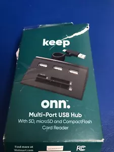 NEW Keep Onn Multi-Port USB Hub CompactFlash Card Reader 100014097 - Picture 1 of 4