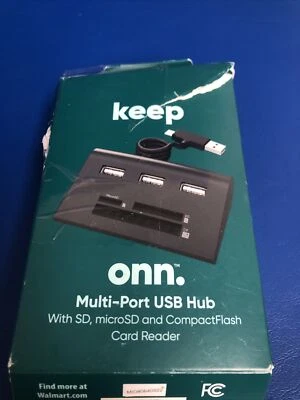 NEW Keep Onn Multi-Port USB Hub CompactFlash Card Reader 100014097 - Image 1 of 4