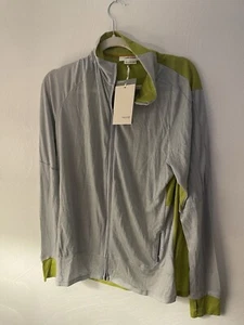 Icebreaker Men’s Zoneknit LS Zip  Ether/Bio Lime/CB Large - Picture 1 of 4
