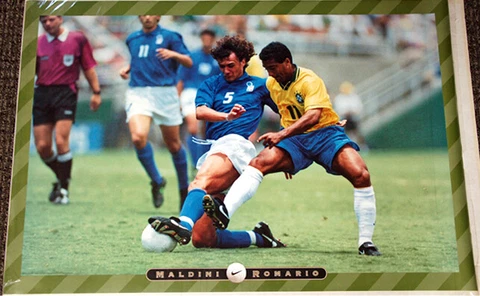 Nike Soccer 1995 MALDINI vs ROMARIO Italy vs Brazil Football 23x35 Wall POSTER Cover