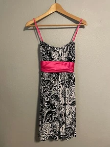 Vintage Ruby Rox Juniors Dress Large Black Floral Babydoll Fairy HOCO Y2K READ - Picture 1 of 10