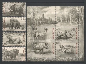 Moldova 2010 Animals, Extinct Fauna of Moldova, MNH sheet + stamps - Picture 1 of 1