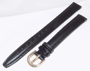 7 3/4" 198mm LONG Length Timex Black Padded Calfskin Leather 11mm L Watch Band - Picture 1 of 4