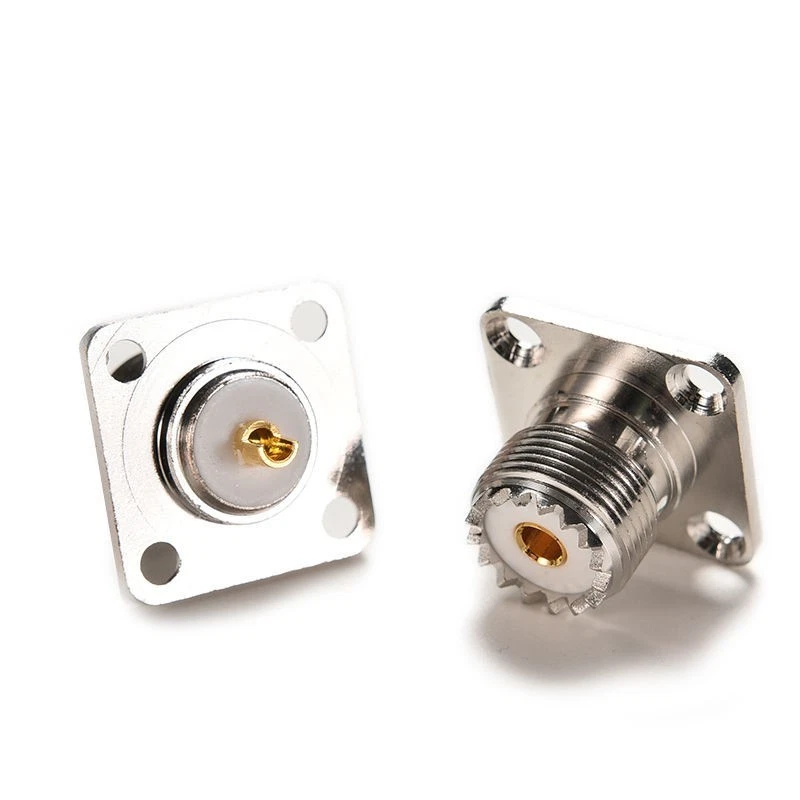 Connector SO239 UHF female jack 4-hole 25mm flange solder panel mount TB - UK